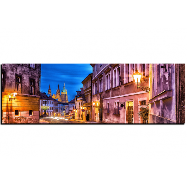 Obraz na plátně - Magické noční staré město - panoráma